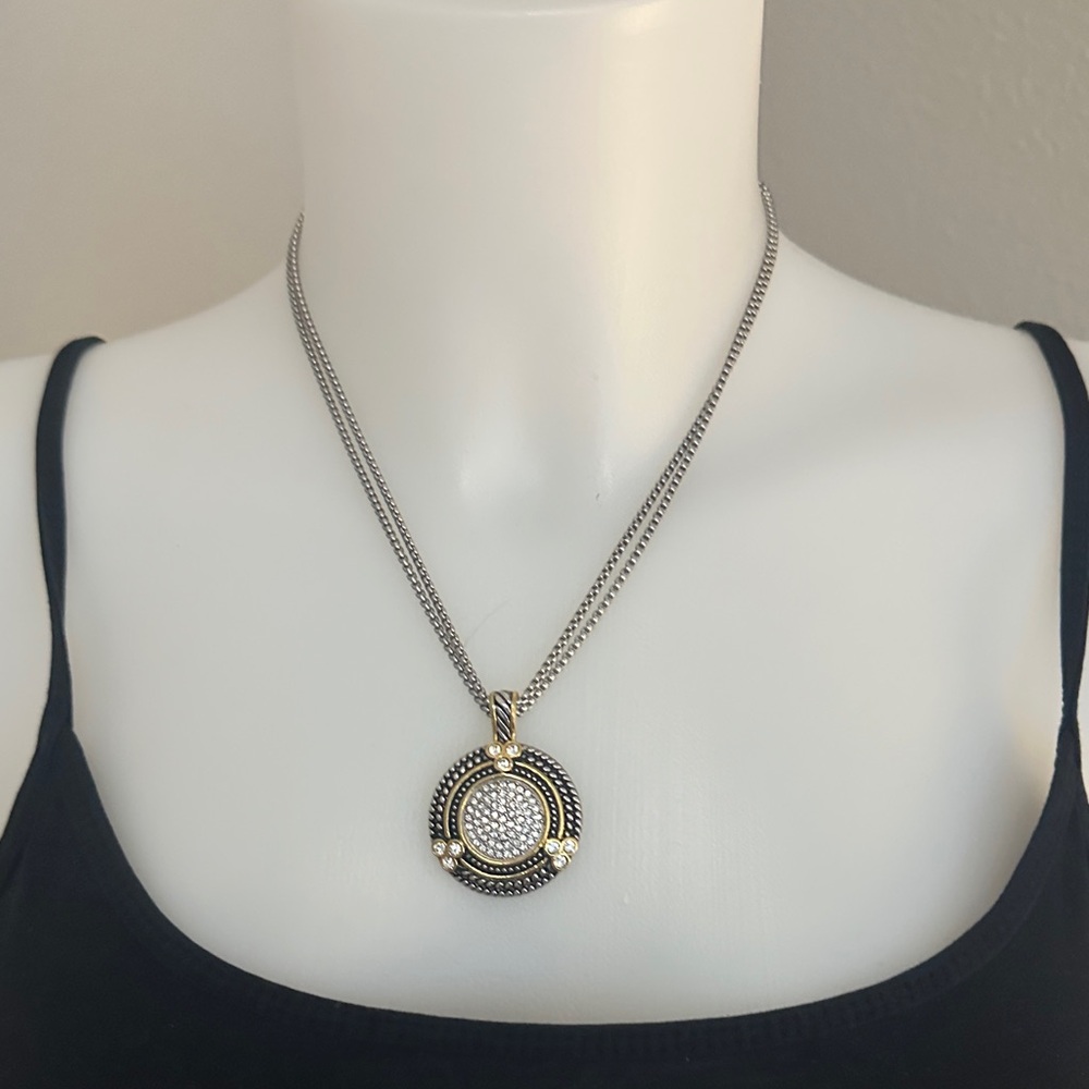 Chic Two-Tone Pendant Necklace